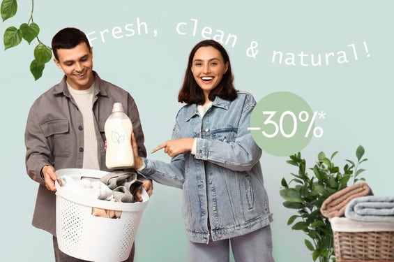 Up to -30% on ecological detergents