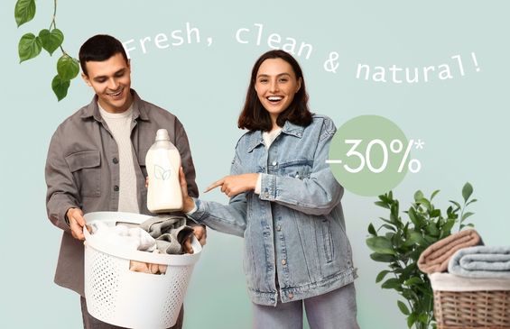 Up to -30% on ecological detergents