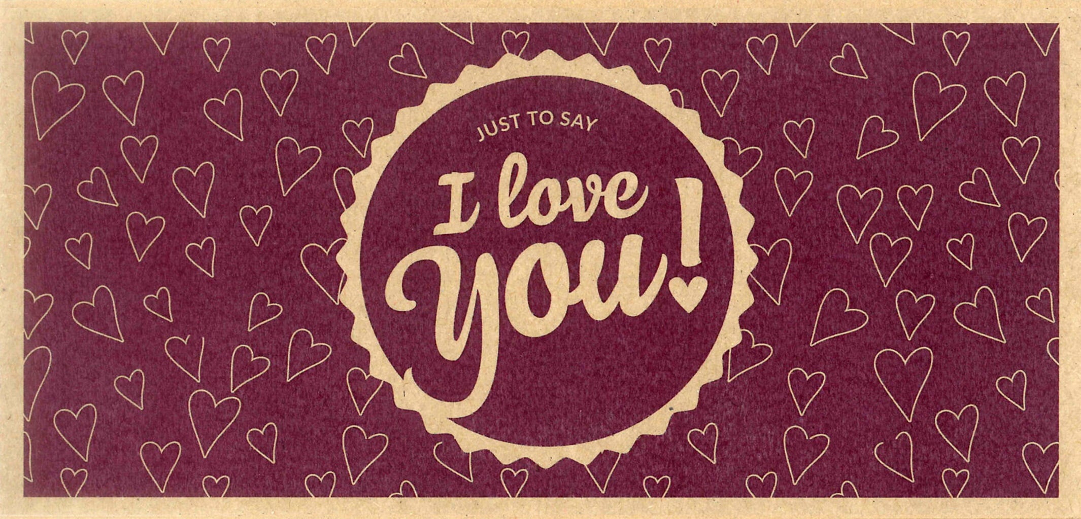 I Love You! - Chèque-Cadeau sur du Papier Recyclé