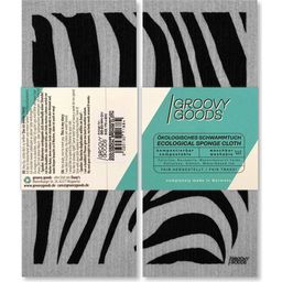GROOVY GOODS Sponsdoekje Zebra - Grey