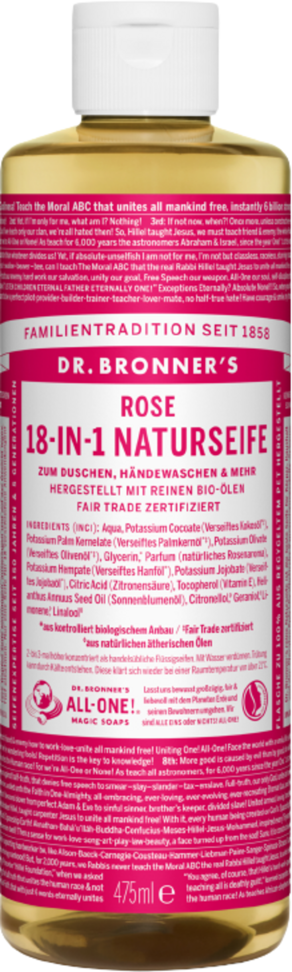 18w1 Naturalne mydło z różą, 475 ml