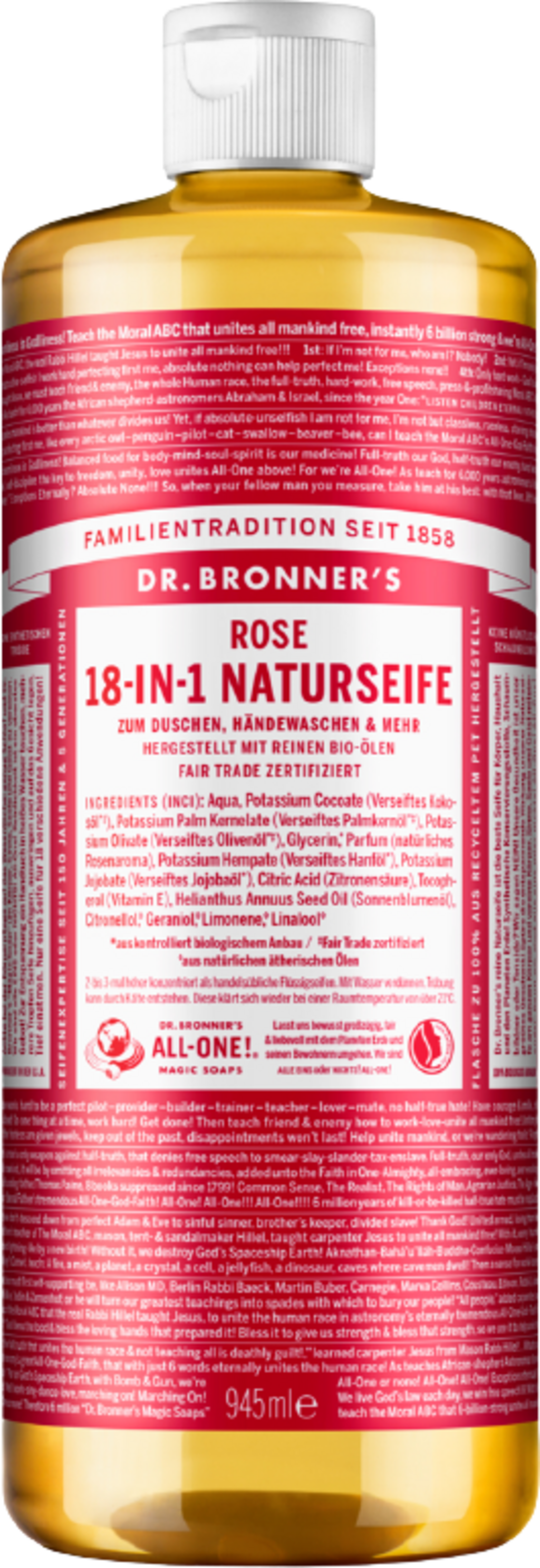 Dr. Bronner's 18in1 Rózsa natúrszappan