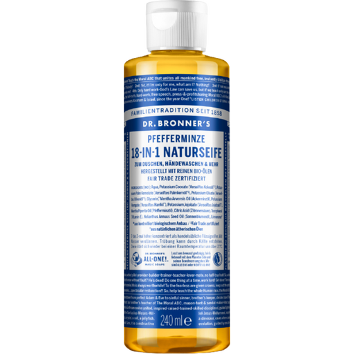 Dr. Bronner's Sapone Liquido 18in1 - Menta Piperita - 240 ml