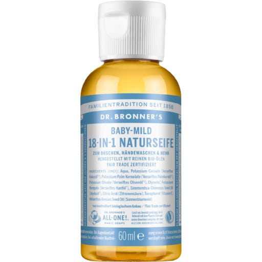 Dr. Bronner's 18 in 1 Baby Unscented Liquid Soap - 60 ml