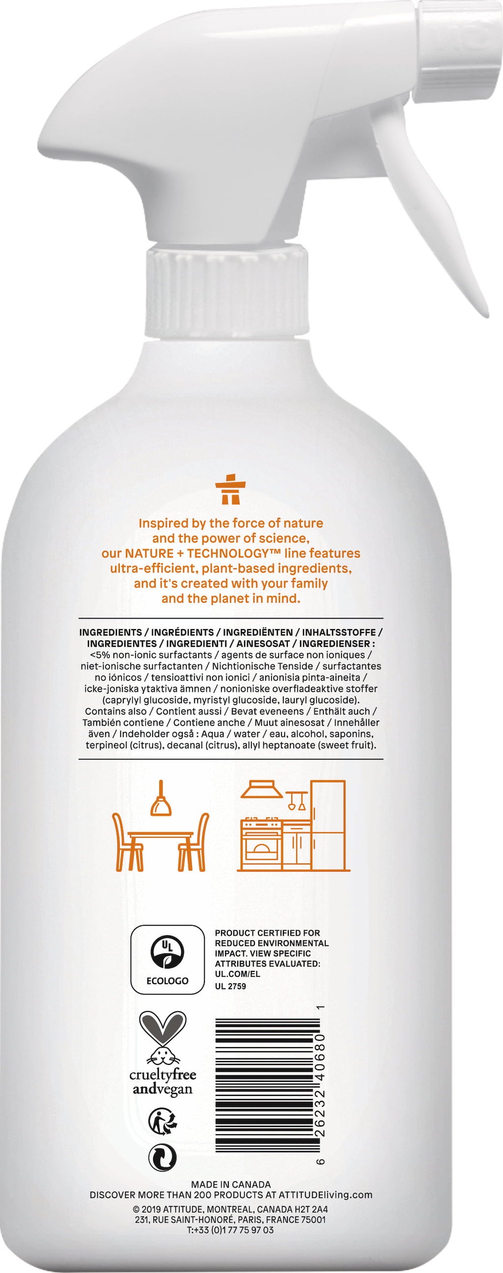 ATTITUDE Nettoyant Cuisine - 800 ml
