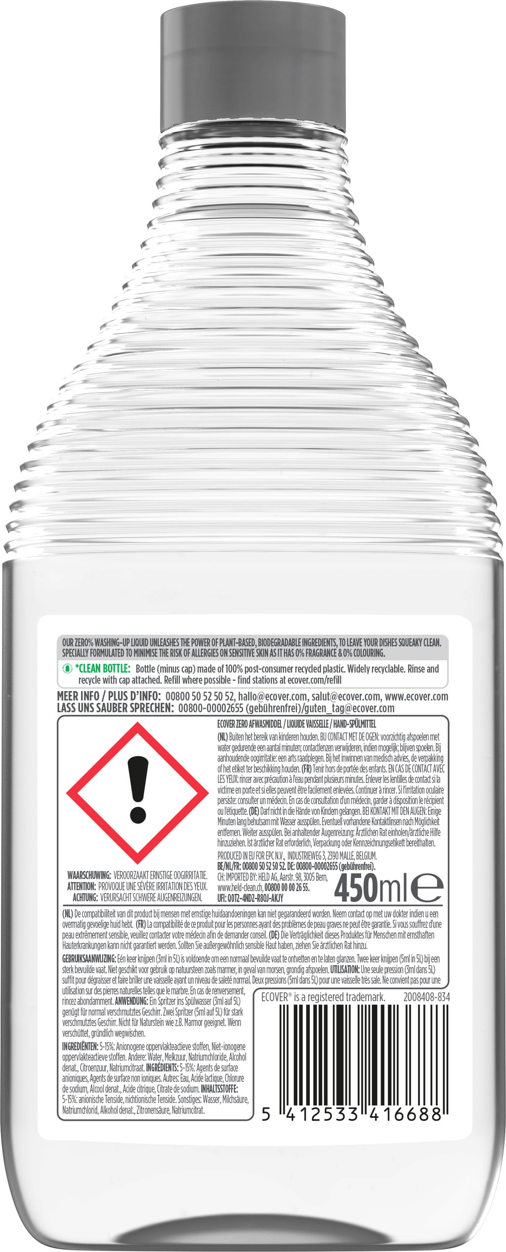 Ecover ZERO - Detersivo Piatti - 450 ml
