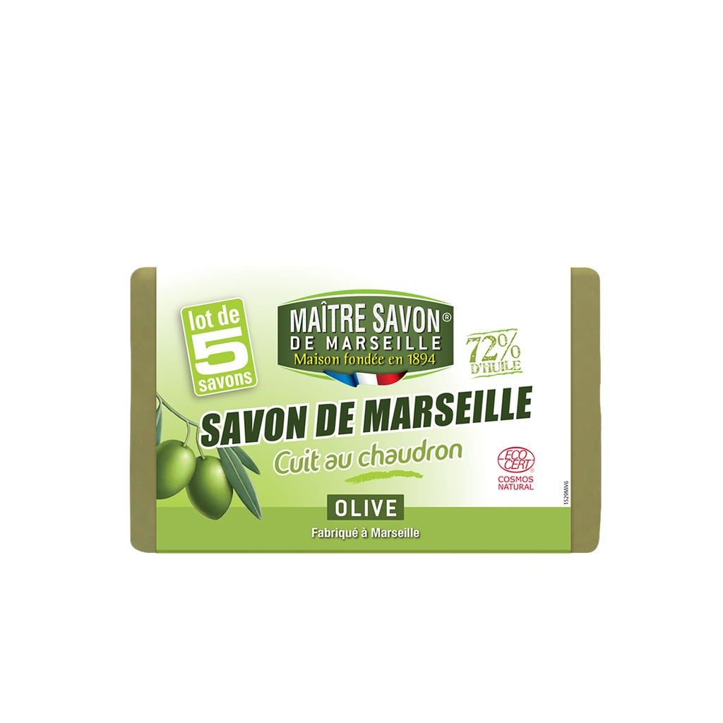 La Maison Du Savon De Marseille Olivenöl-Seifenstücke – 3er Set à 100g, Mit 70% Olivenöl & 30% Kokosöl, Ohne Farb-/Duftstoffe