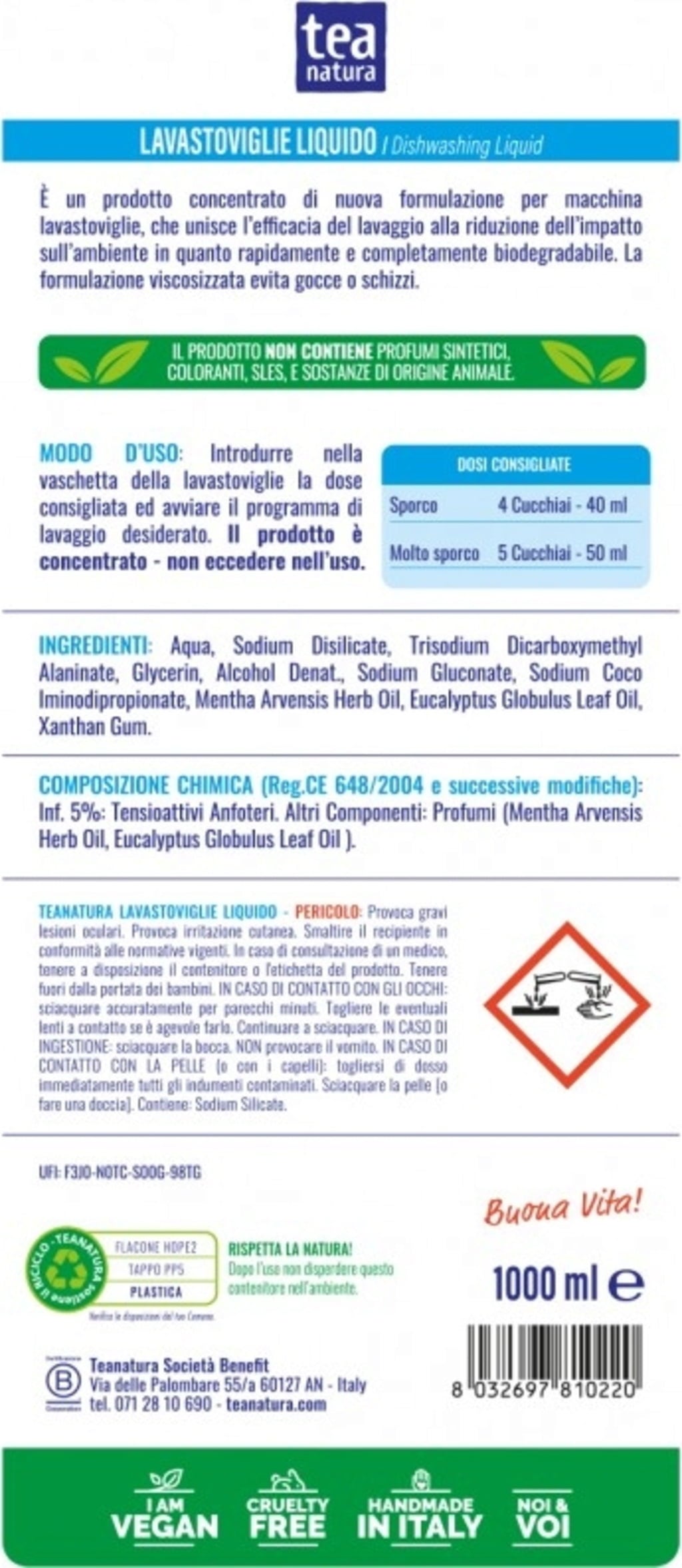 Tea Natura Produit pour Lave-Vaisselle - 1 L