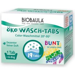 BIOBAULA Eco Detergent Tabs For Colour Laundry - 19 Pieces