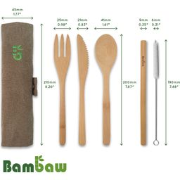 Bambaw Set di Posate in Bambù - Olive