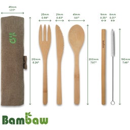 Bambaw Bambus Besteckset - Olive