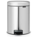 Newicon Pedal Bin 5 L with Plastic Liner, Matt Steel Fingerprint Proof
