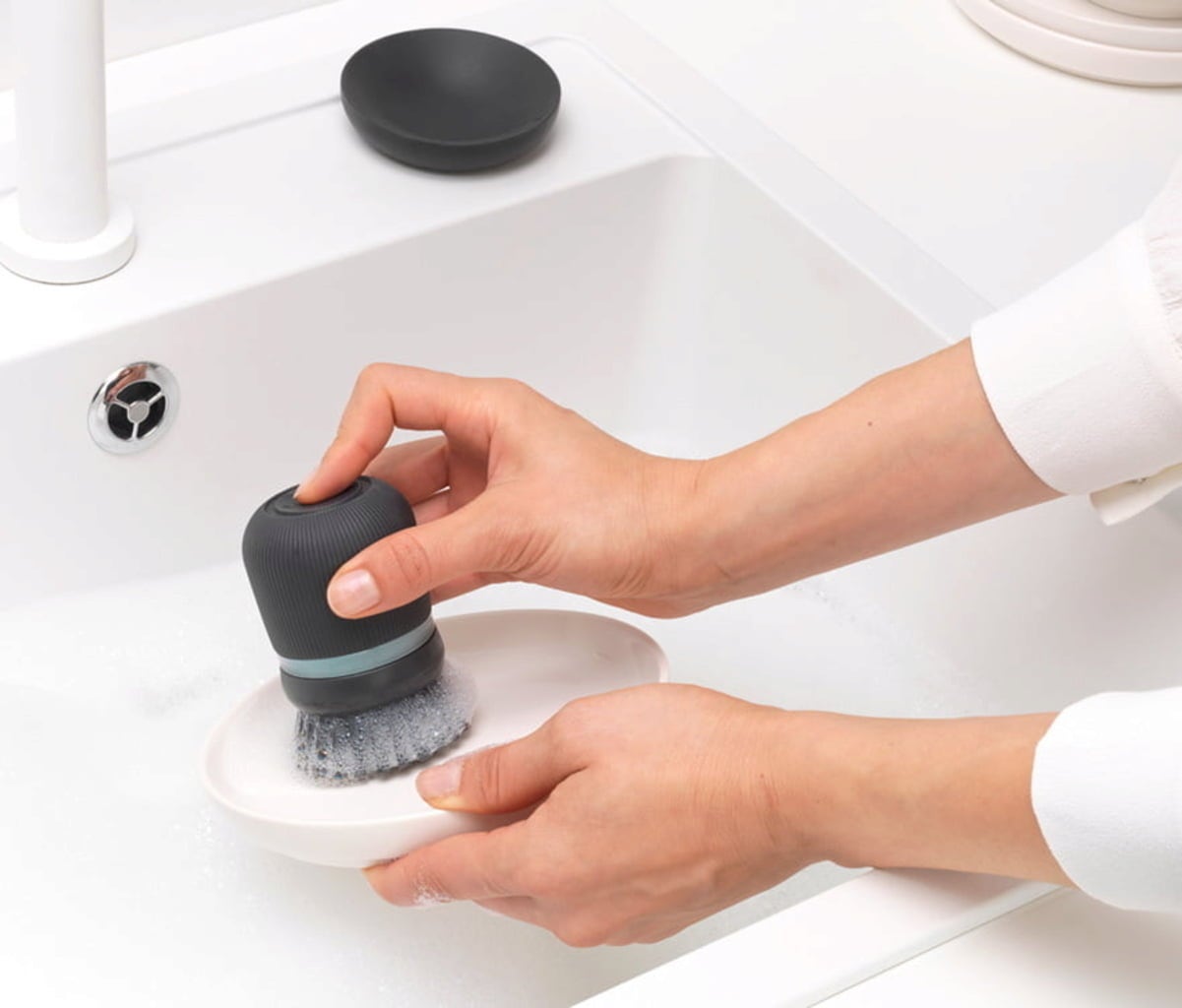 brabantia Dish Brush with Soap Dispenser - Dark Grey