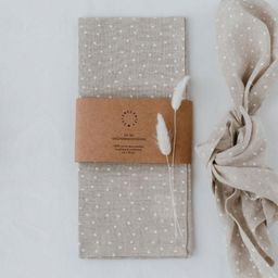 Dots Linen Tea Towels - Natural Beige, Set of 2 - 1 item