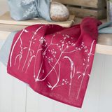 Helen Round Linen Tea Towel - Hedgerow Design