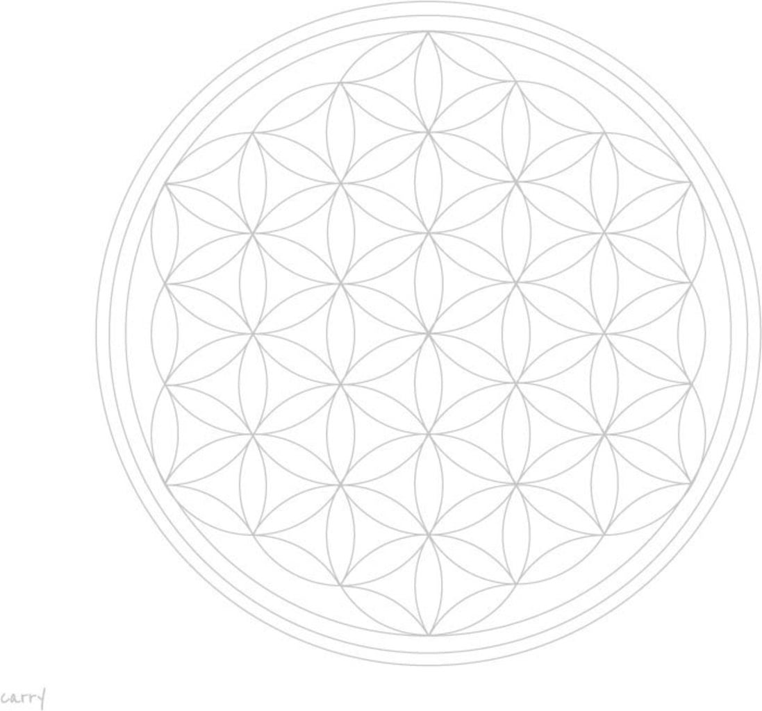 Bouteille en Verre FLOWER OF LIFE | 0,7 L - 1 pièce