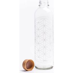 CARRY Bottle Bouteille en Verre FLOWER OF LIFE | 1 L - 1 pièce