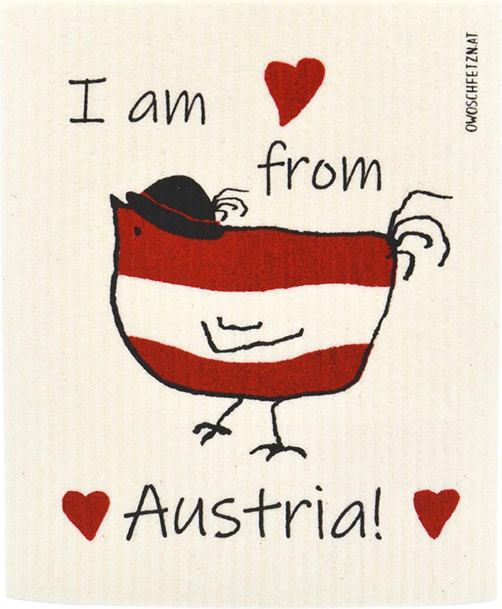 OWOSCHFETZN Schwammtuch "I am from Austria"
