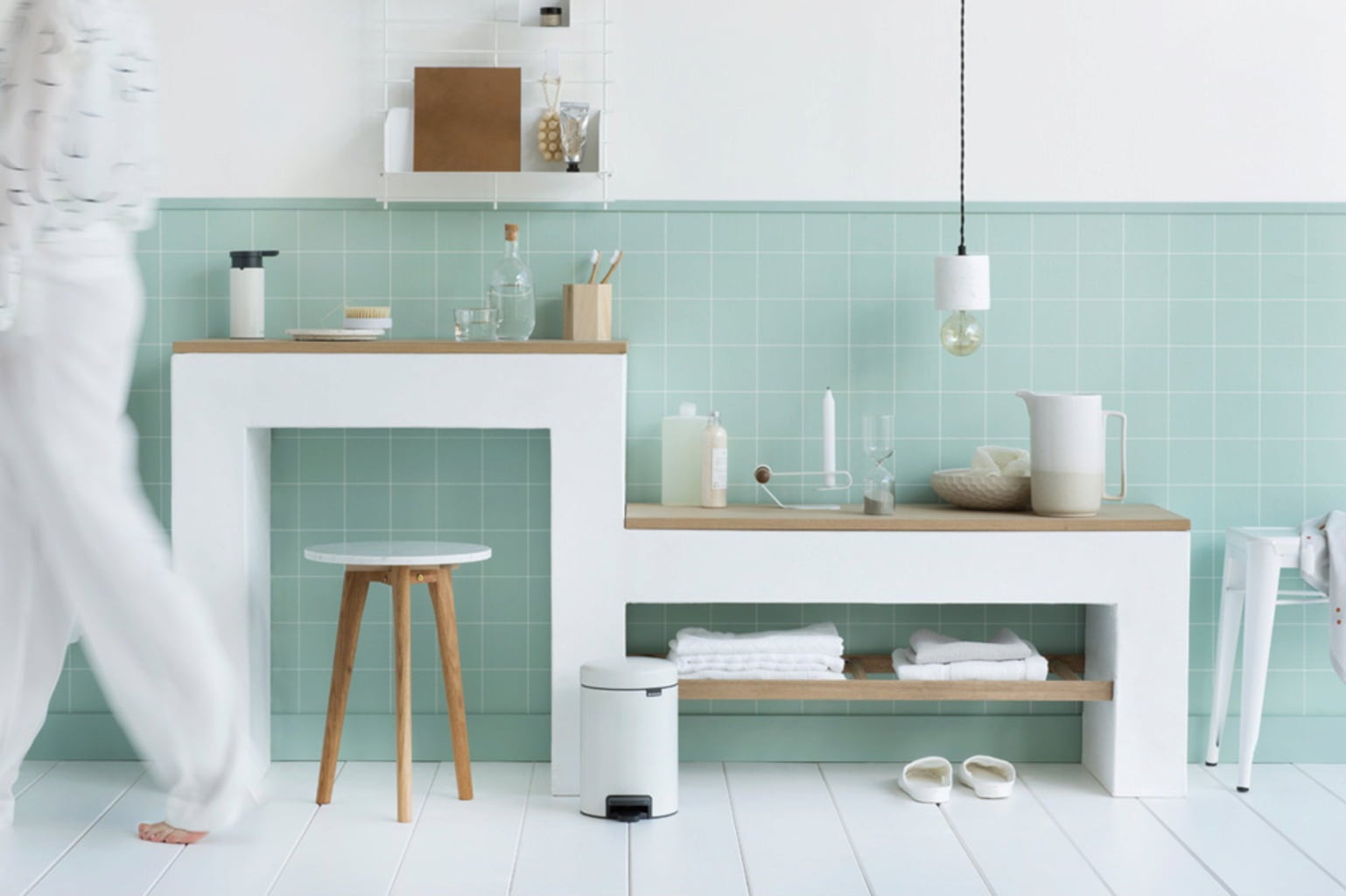 brabantia Newicon Pedal Bin 3 L with Plastic Liner - White