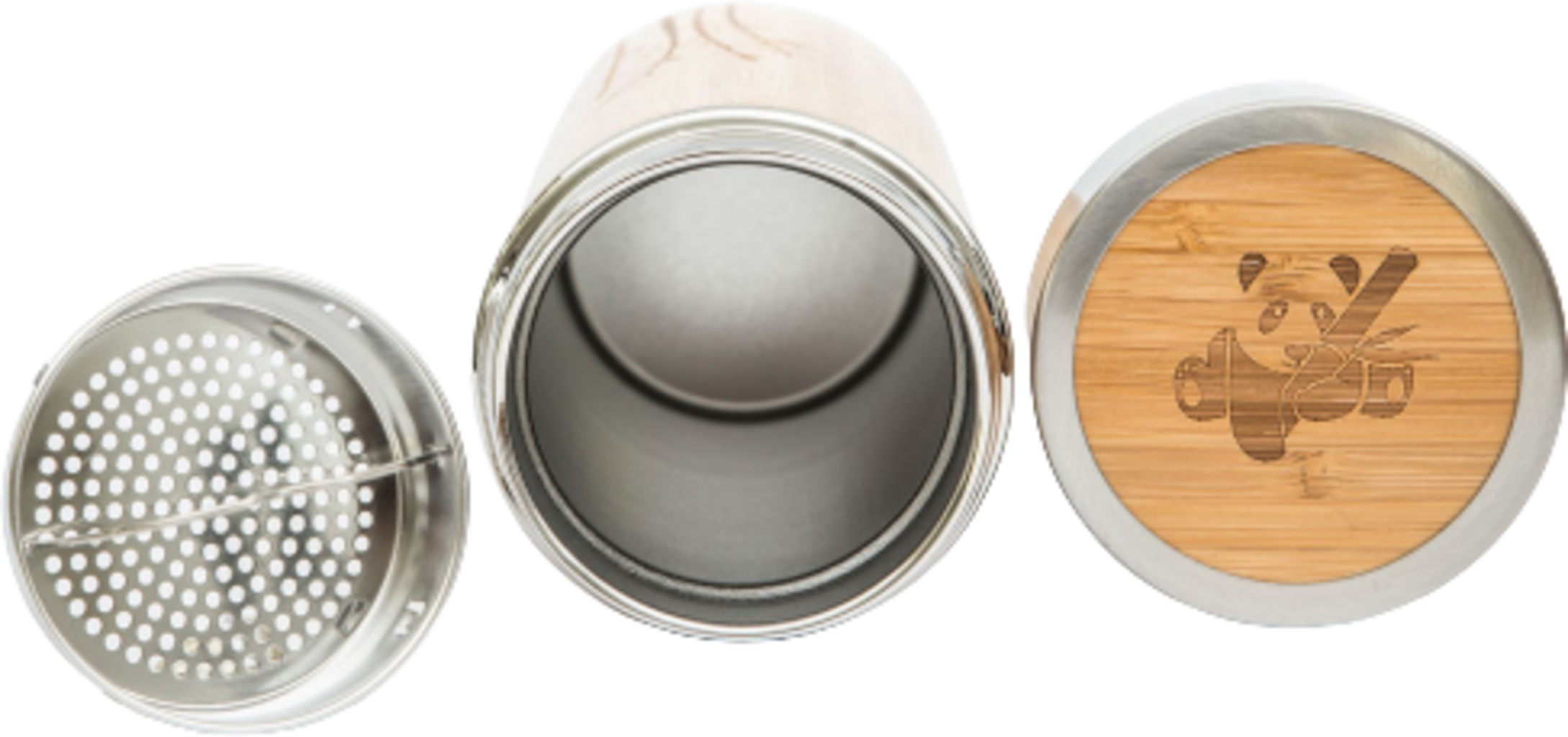 pandoo Thermobecher Bambus & Edelstahl - 480 ml