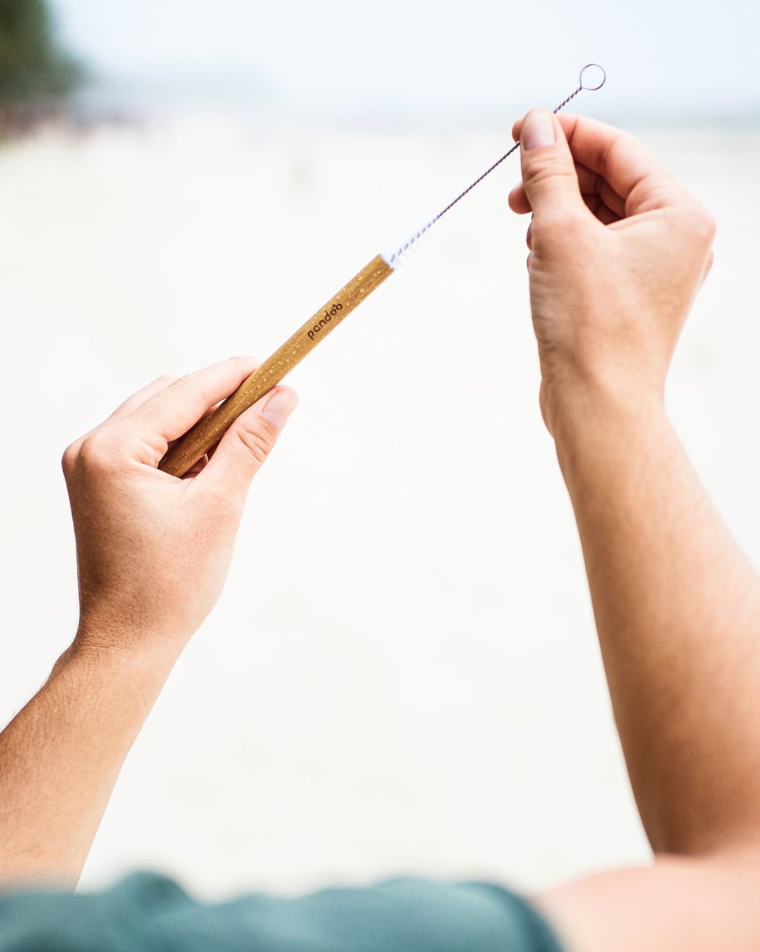 pandoo Reusable Bamboo Straws for Cocktails - 12 Pieces