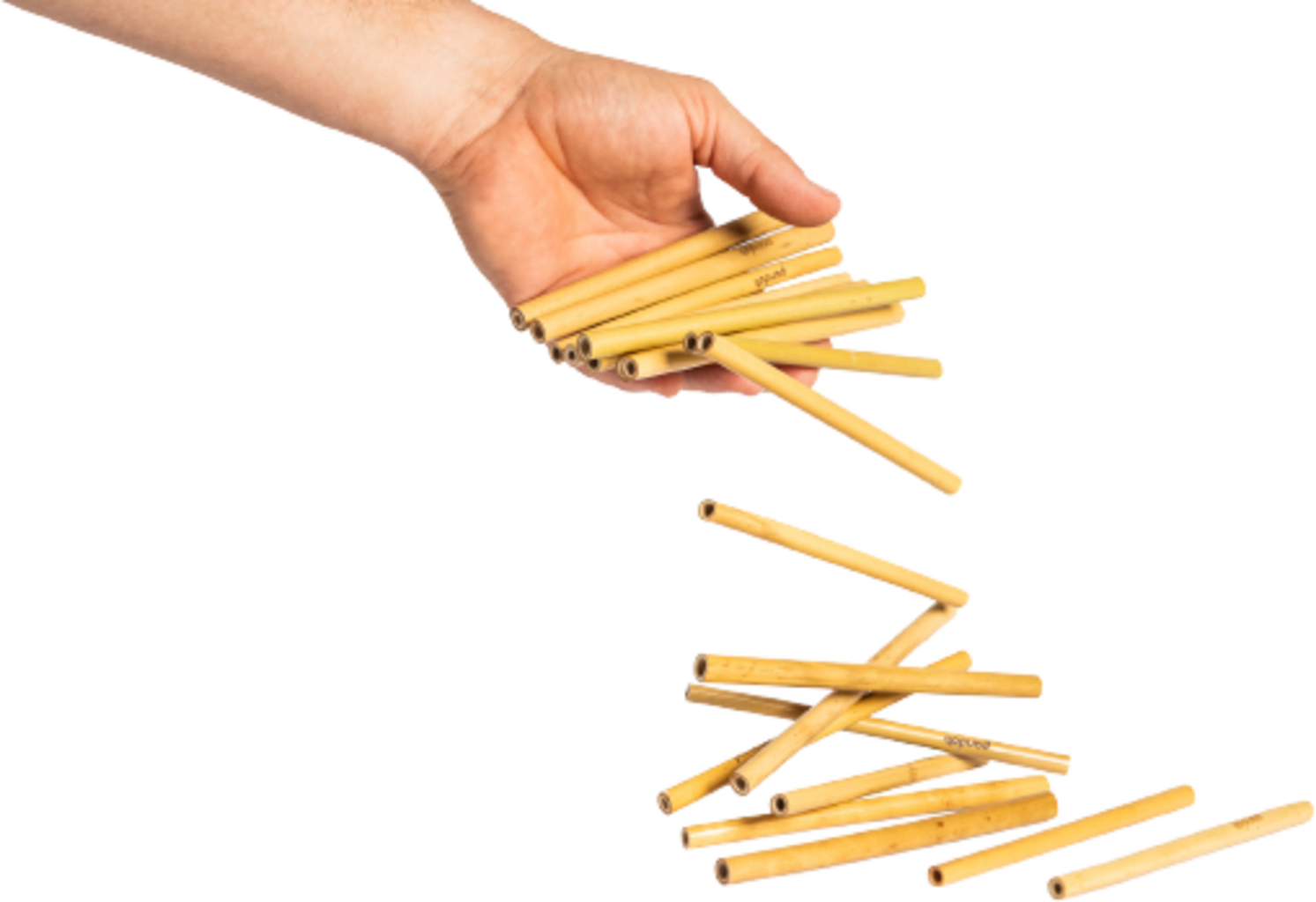 pandoo Reusable Bamboo Straws for Cocktails - 12 Pieces