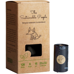 Bolsas Biodegradables Sin Asas para Excrementos de Perro - 8 rollos de 15 bolsas cada uno