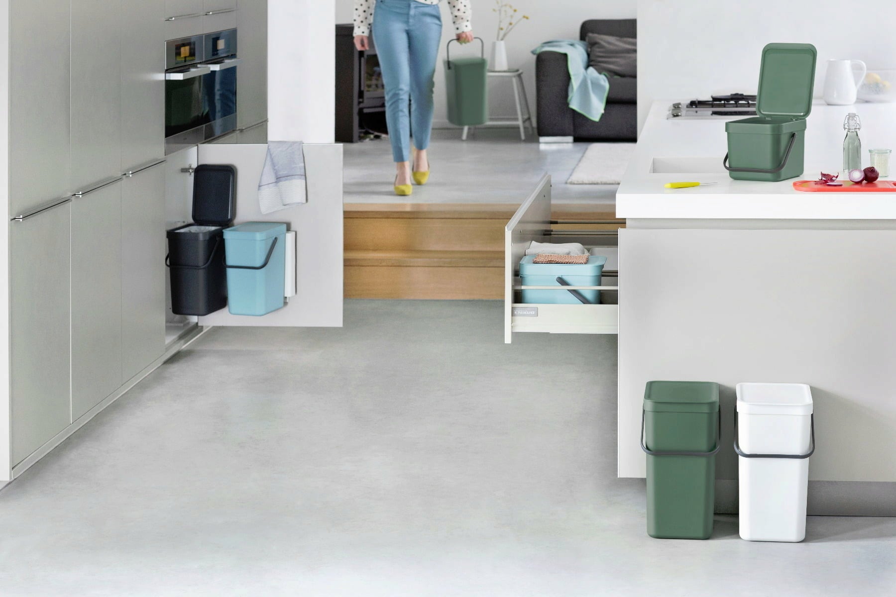 brabantia Pattumiera - Sort & Go, 12 L - Fir Green
