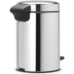 Newicon Lábbal nyitható szemetes műanyag betéttel - 3l - Brilliant Steel