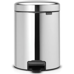 brabantia Newicon Pedal Bin 5 L with Plastic Liner - Brilliant Steel
