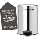 brabantia Newicon Pedal Bin 5 L with Plastic Liner - Brilliant Steel