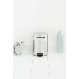 brabantia Newicon Pedal Bin 5 L with Plastic Liner - Brilliant Steel