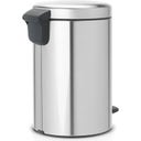 Newicon Lábbal nyitható szemetes műanyag betéttel - 12l - Matt Steel Fingerprint Proof