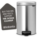 Newicon Lábbal nyitható szemetes műanyag betéttel - 12l - Matt Steel Fingerprint Proof