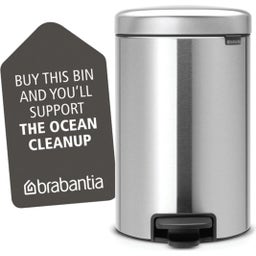 Newicon Lábbal nyitható szemetes műanyag betéttel - 12l - Matt Steel Fingerprint Proof