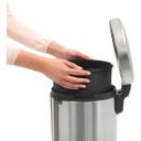 Newicon Lábbal nyitható szemetes műanyag betéttel - 12l - Matt Steel Fingerprint Proof