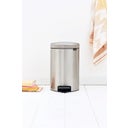 Newicon Lábbal nyitható szemetes műanyag betéttel - 12l - Matt Steel Fingerprint Proof