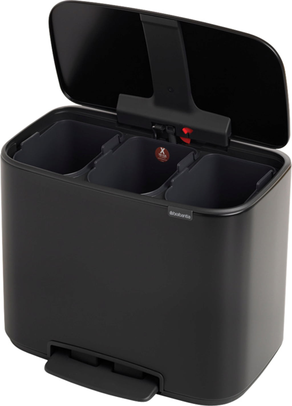 Kosz na śmieci Bo 3 x 11 L z 3 plastikowymi wkładkami - Matt Black