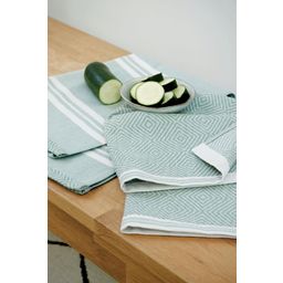 Framsohn Tea Towel - Block Stripes - Green