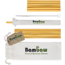 Bambaw Bambusz szívószál pamut táskával - 12 x 14 cm & 22 cm