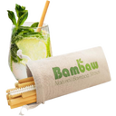 Bambaw Bambusz szívószál pamut táskával - 12 x 14 cm & 22 cm
