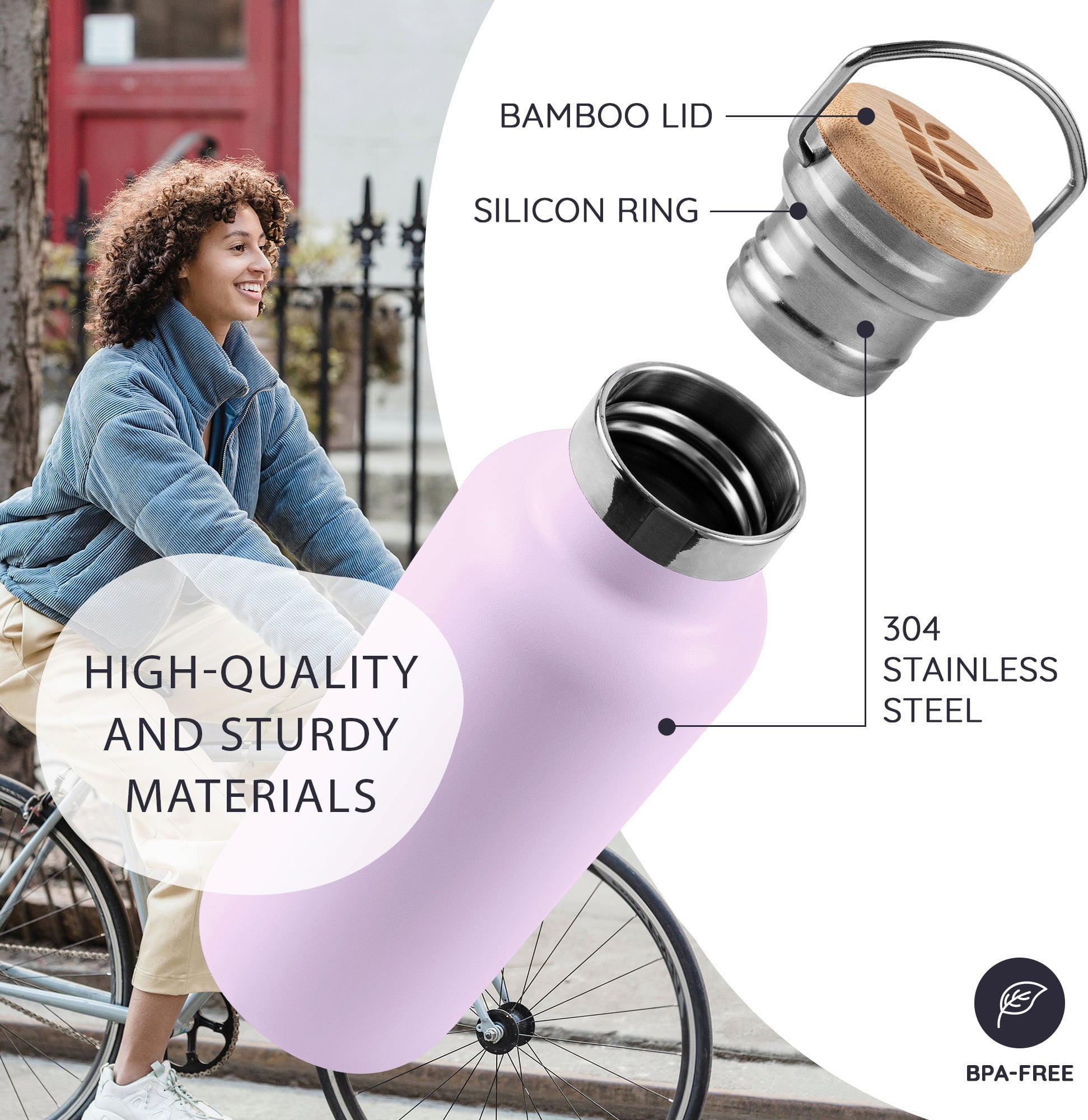 Bambaw Termos ze stali nierdzewnej, 500 ml - Lavender Haze