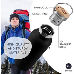 Bambaw Rostfri Termosflaska 750 ml - Jet Black