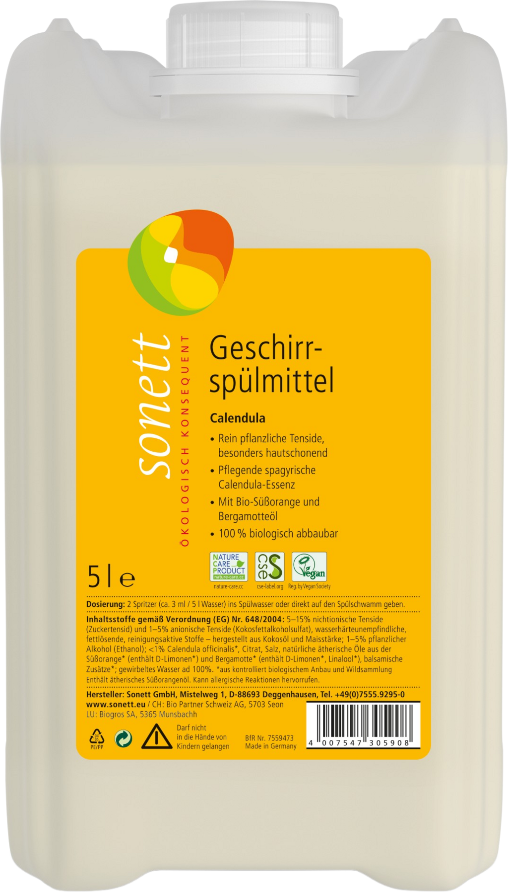 Detersivo Liquido per Stoviglie a Mano - Calendula - 5 L