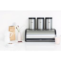 brabantia Rollbrotkasten - Matt Black/Matt Steel Fingerprint Proof