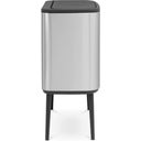 Bo Touch Bin - Pattumiera 11 + 23 L con 2 Inserti in Plastica - Matt Steel Fingerprint Proof