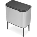 Bo Touch Bin - Pattumiera 11 + 23 L con 2 Inserti in Plastica - Matt Steel Fingerprint Proof