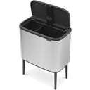 Bo Touch Bin - Pattumiera 11 + 23 L con 2 Inserti in Plastica - Matt Steel Fingerprint Proof