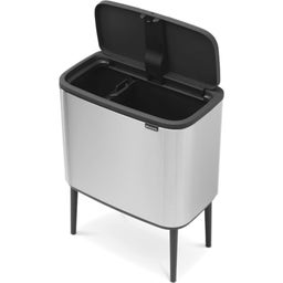 Bo Touch Bin - Pattumiera 11 + 23 L con 2 Inserti in Plastica - Matt Steel Fingerprint Proof