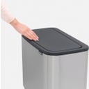 Bo Touch Bin - Pattumiera 11 + 23 L con 2 Inserti in Plastica - Matt Steel Fingerprint Proof